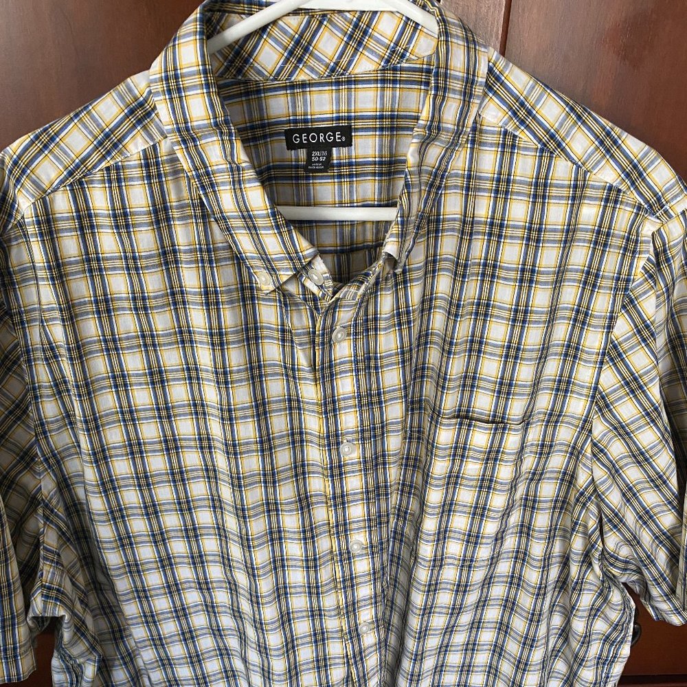 Men's George plaid short sleeve shirt 2XL